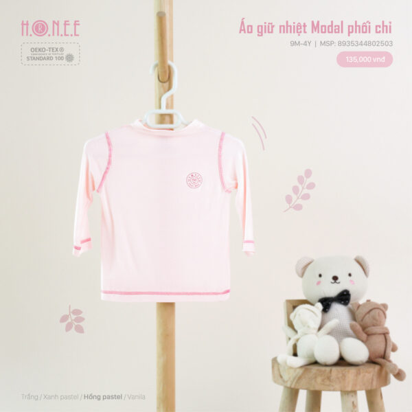 Pink thermal shirt for kid, kid clothing