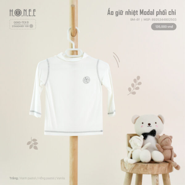 White thermal shirt for kid, kid clothing,